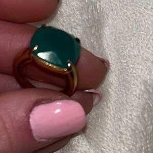 Elegant Green Stone Golden-colored kate spade adjustable size 7 ring Ring